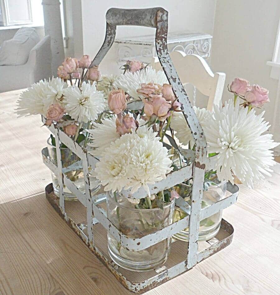 Shabby Chic Milk Crate Floral Display