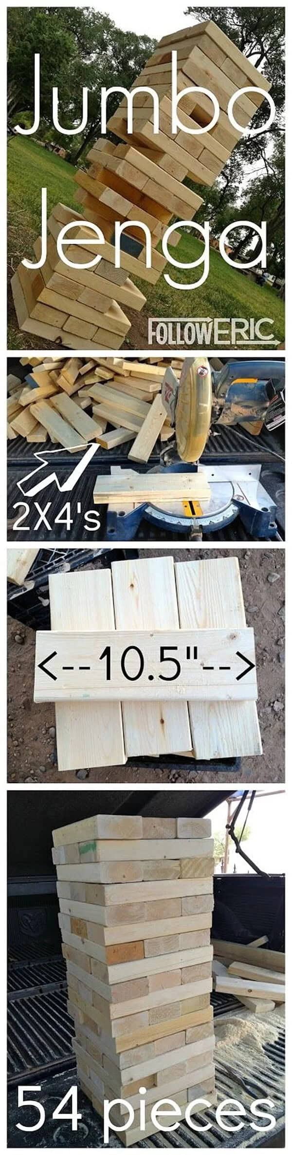 Jumbo DIY 2×4 Jenga Pieces