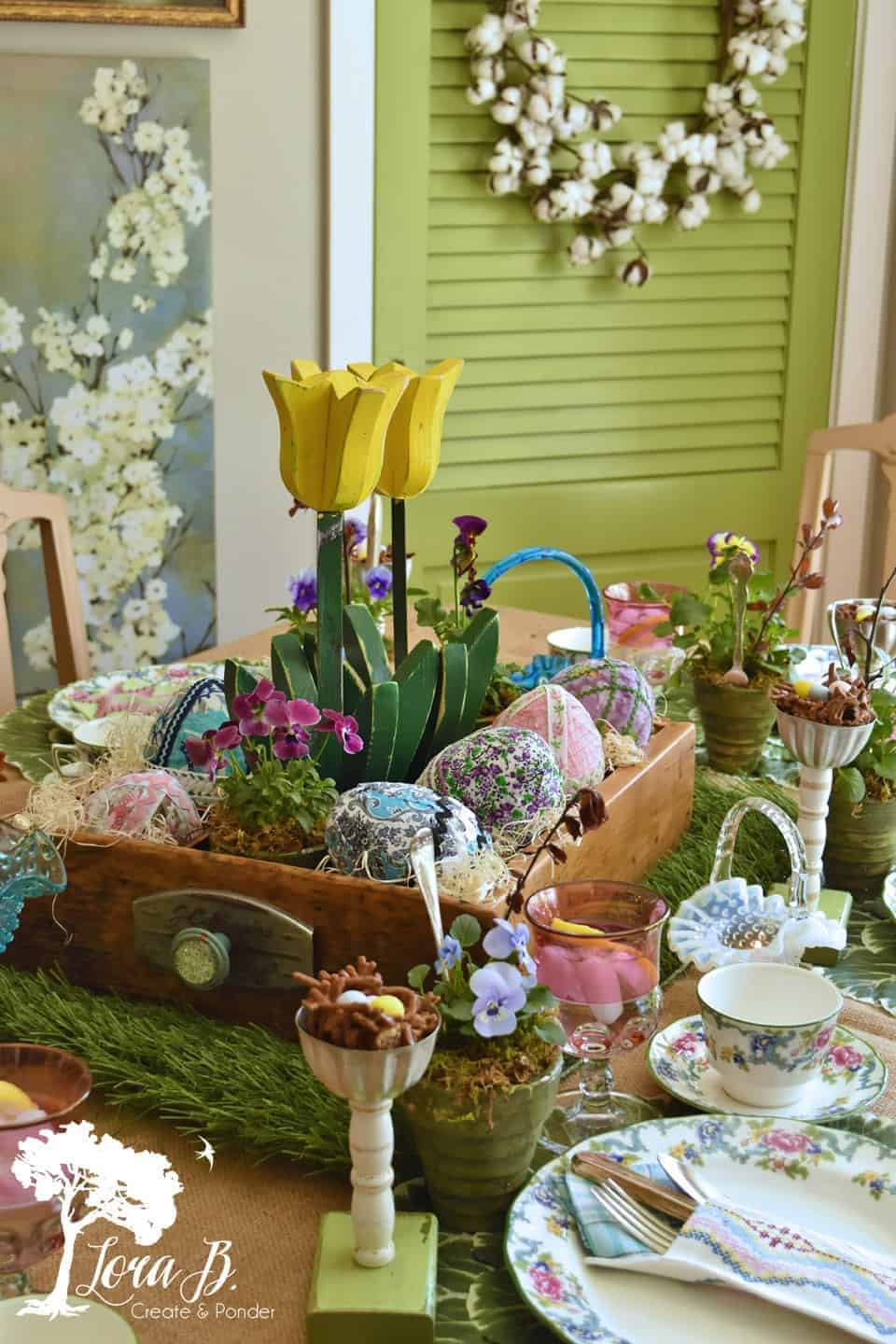 Vibrant and Colorful Easter Dinner Table