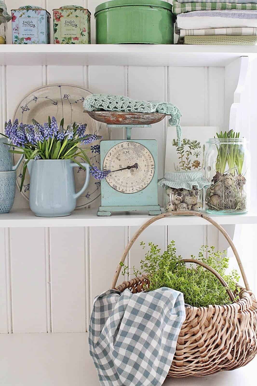 Large Woven Basket with Herbs