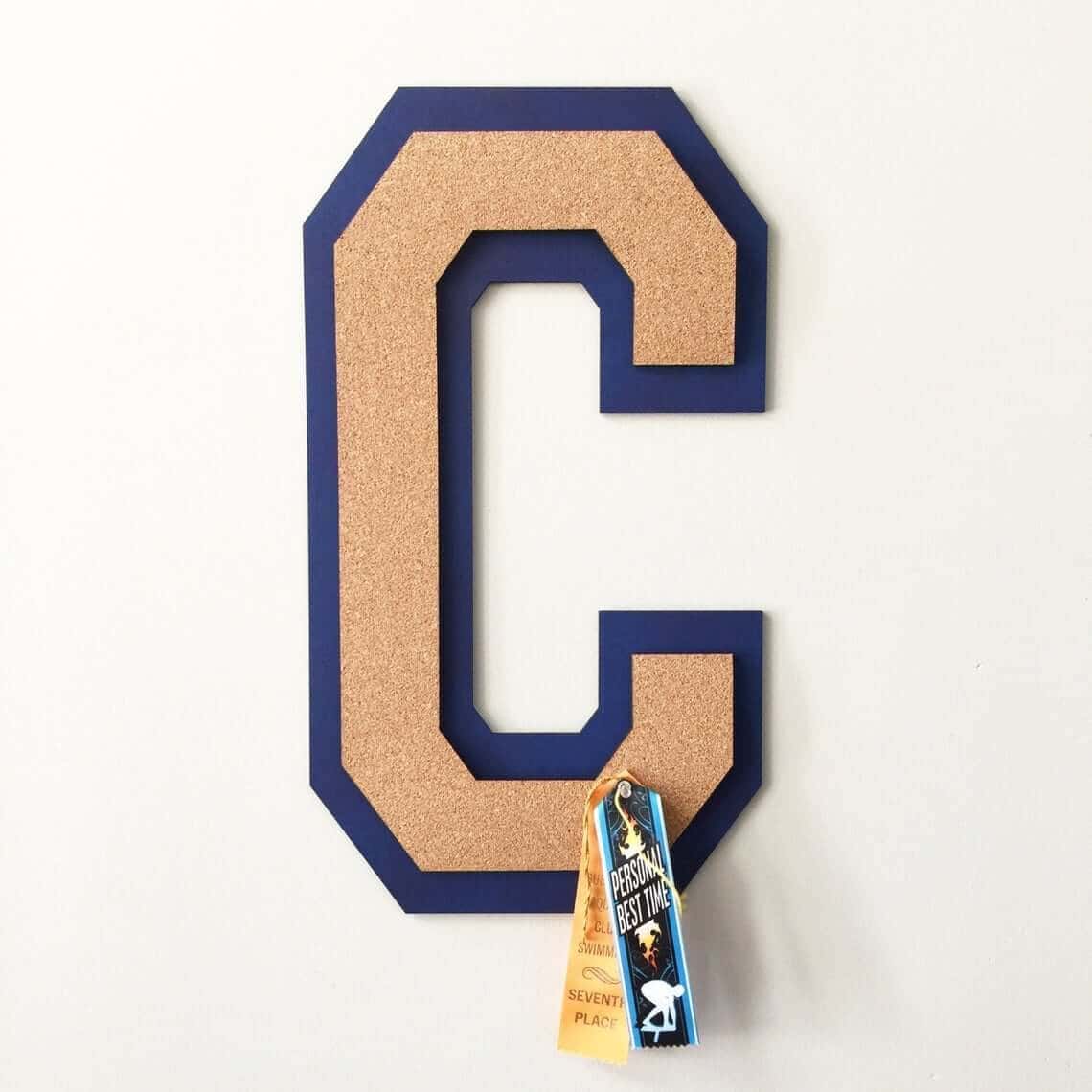 Cool Varsity Letter Design Cork Board