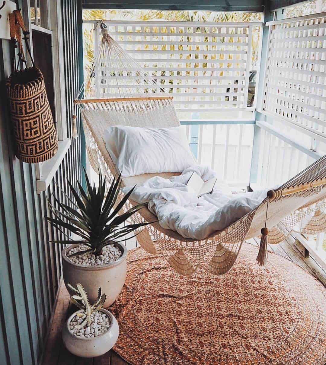 Cozy Summertime Bohemian Porch Hammock