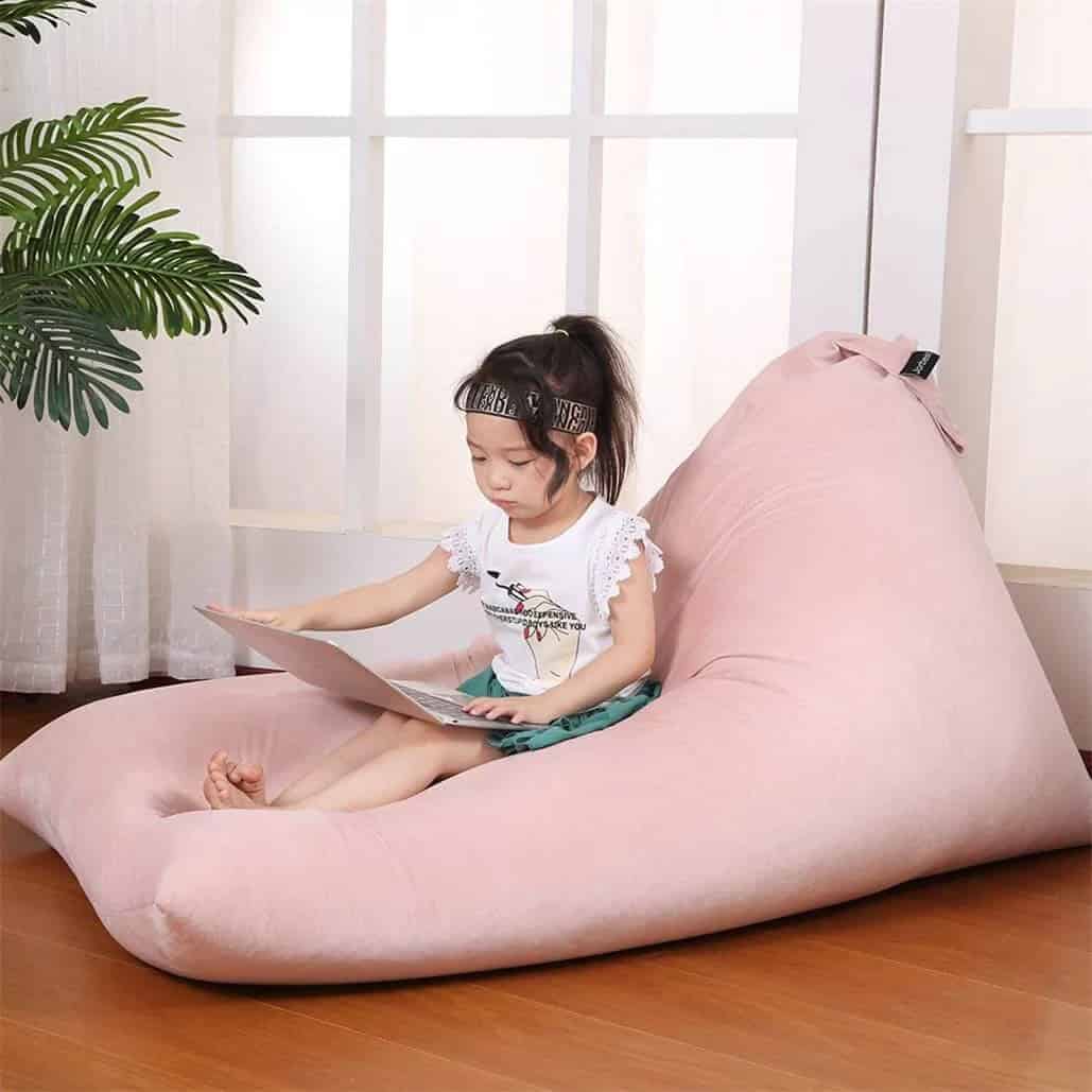 Luxury Velvet Stuffed Animal Storage Bean Bag Chair