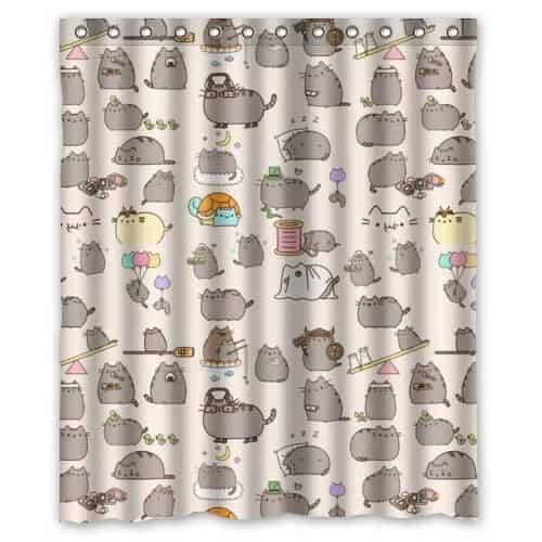 Pudgy Cartoon Cat Curtain