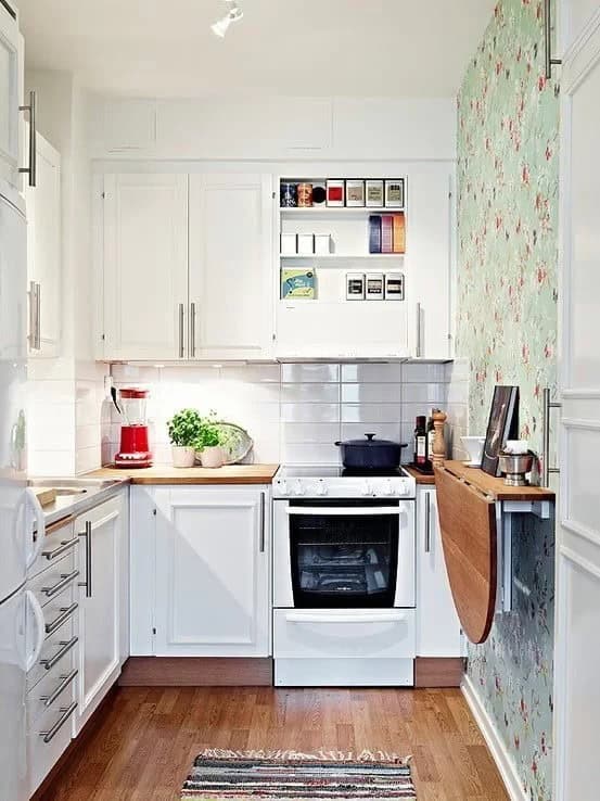 Soft, Feminine and Sunny Tiny Kitchen