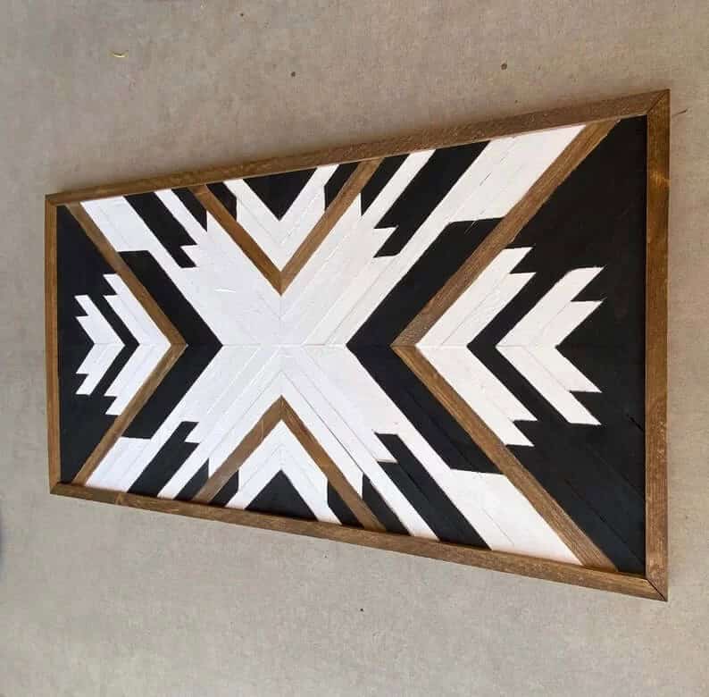 Geometric Chevron Wood Wall Art