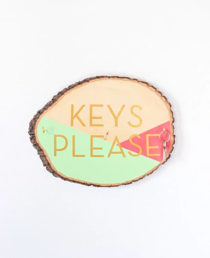 Beautifully Painted Wooden Slab Key Holder