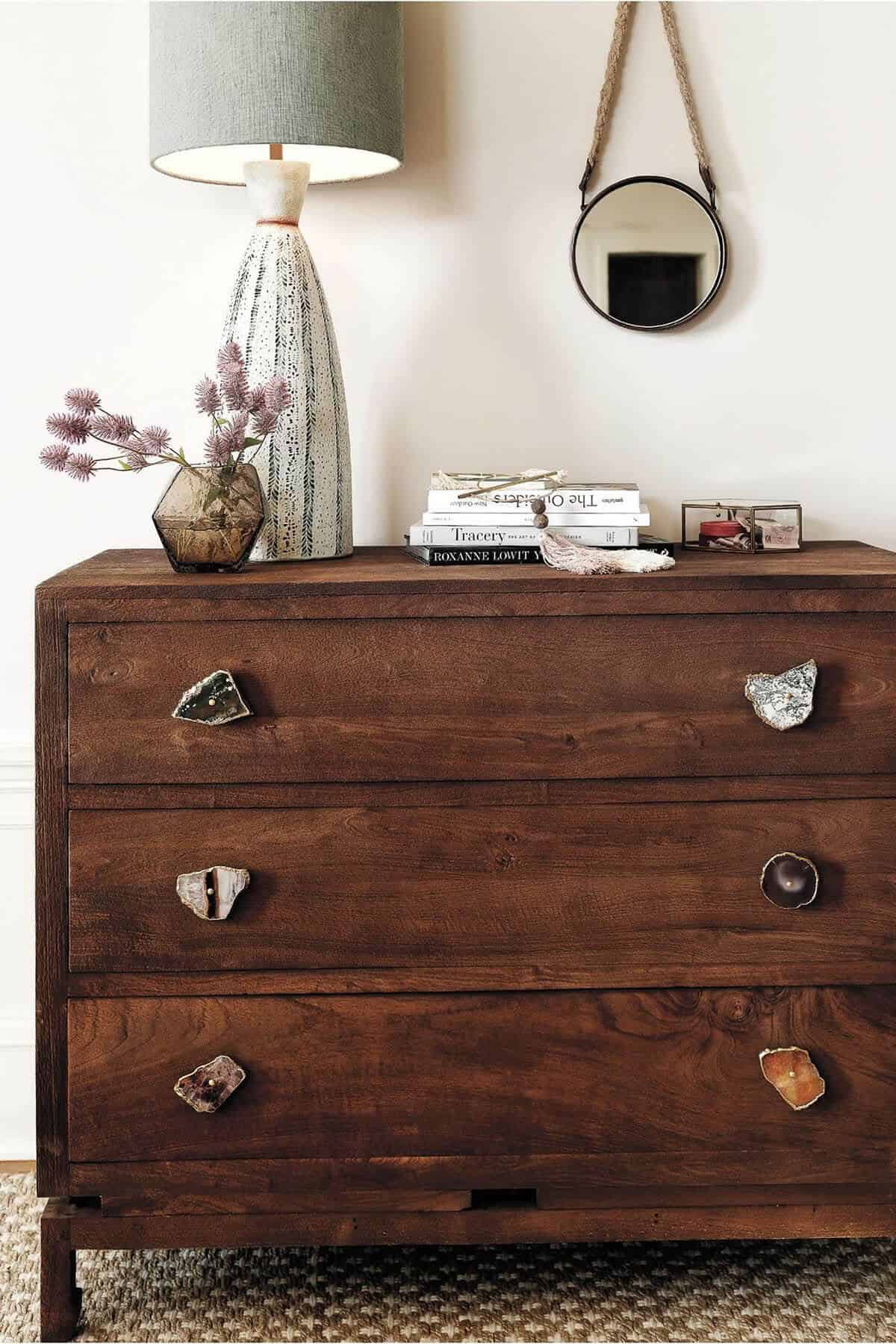 Drawer Handles in Polished Stone