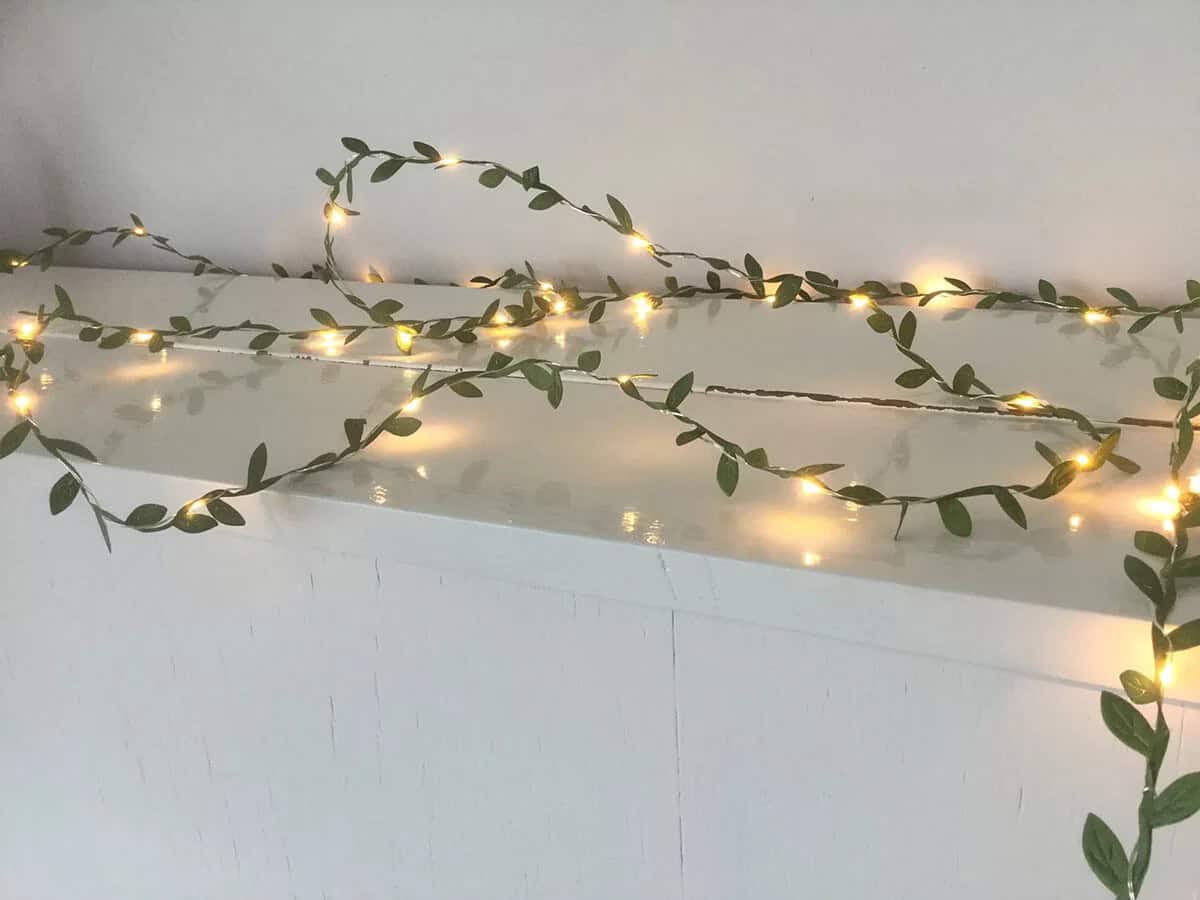 Fairy Lights and Green Leaves Garland