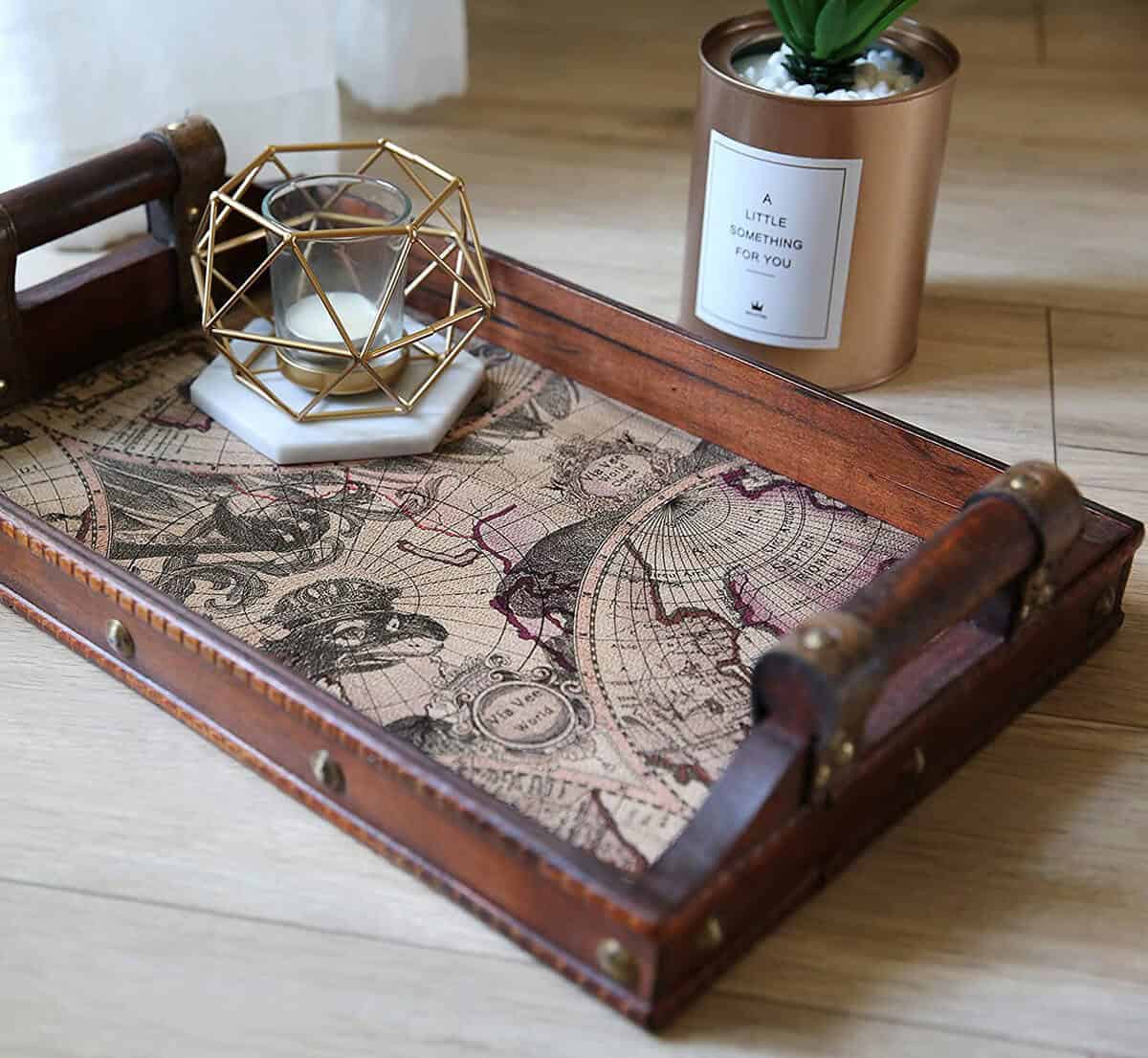 Decorative Vintage Globe Serving Tray