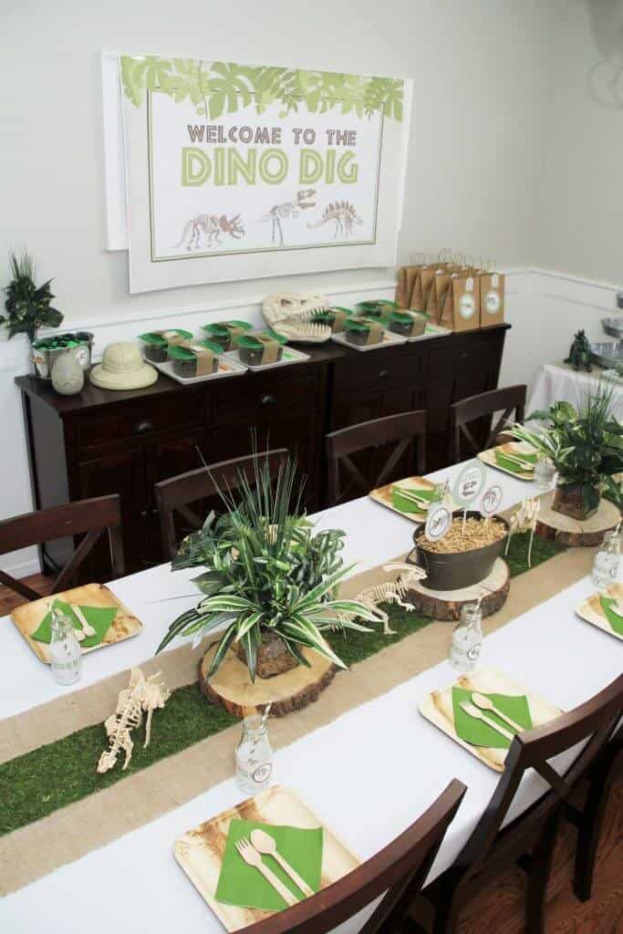 Dinosaur Dig Table Filled with Natural Elements