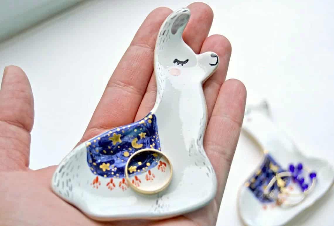 Handmade Alpaca Ceramic Ring Dish