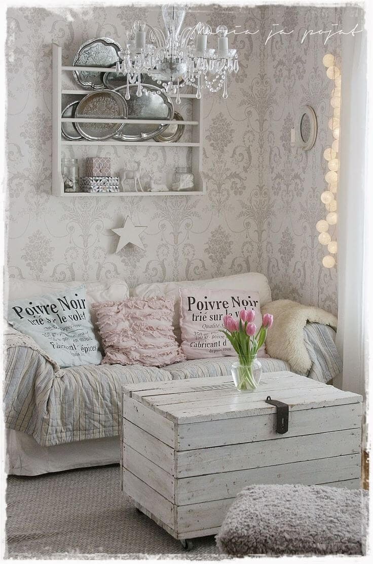 Comfortable Seating Area with Old Silver Accents