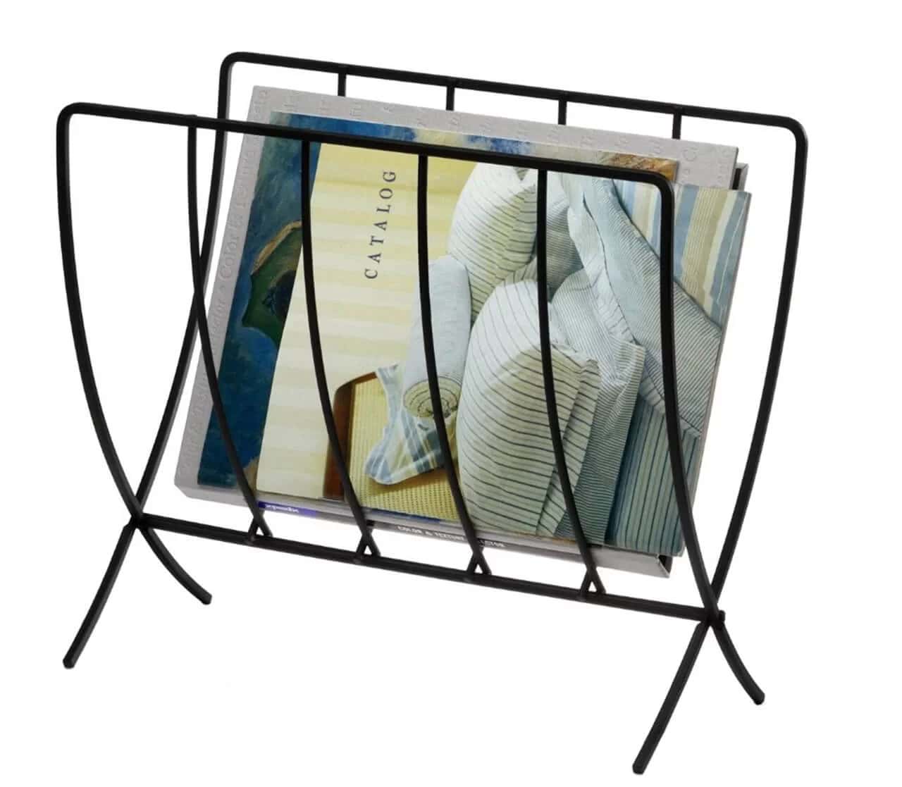 Black Wire Seville Floor Magazine Rack