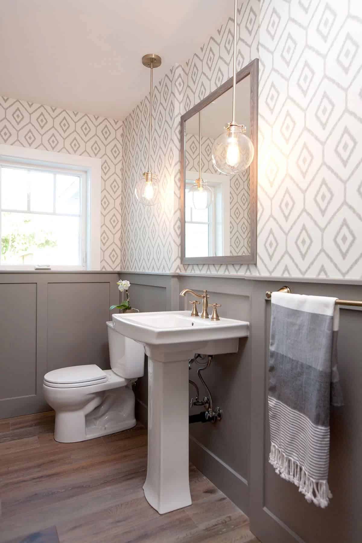 Classic White Sink with Large Mirror