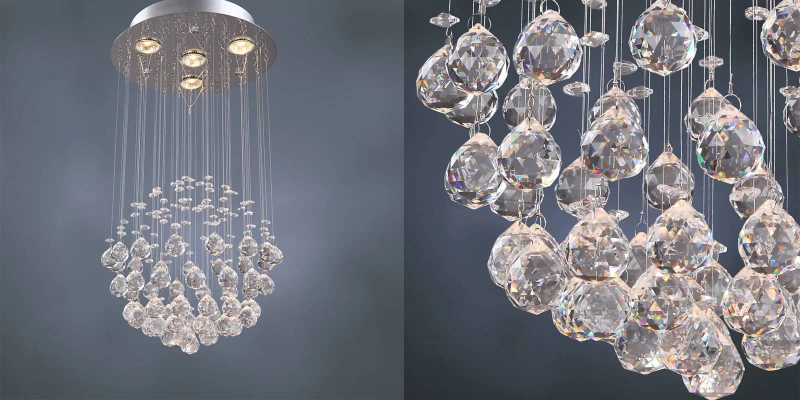 Crystal Ball Raindrop Chandelier