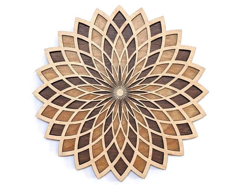 Torus Flower Wooden Wall Art for Meditation