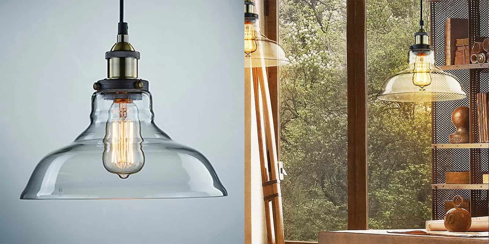 Vintage Pendant Glass Shade Light