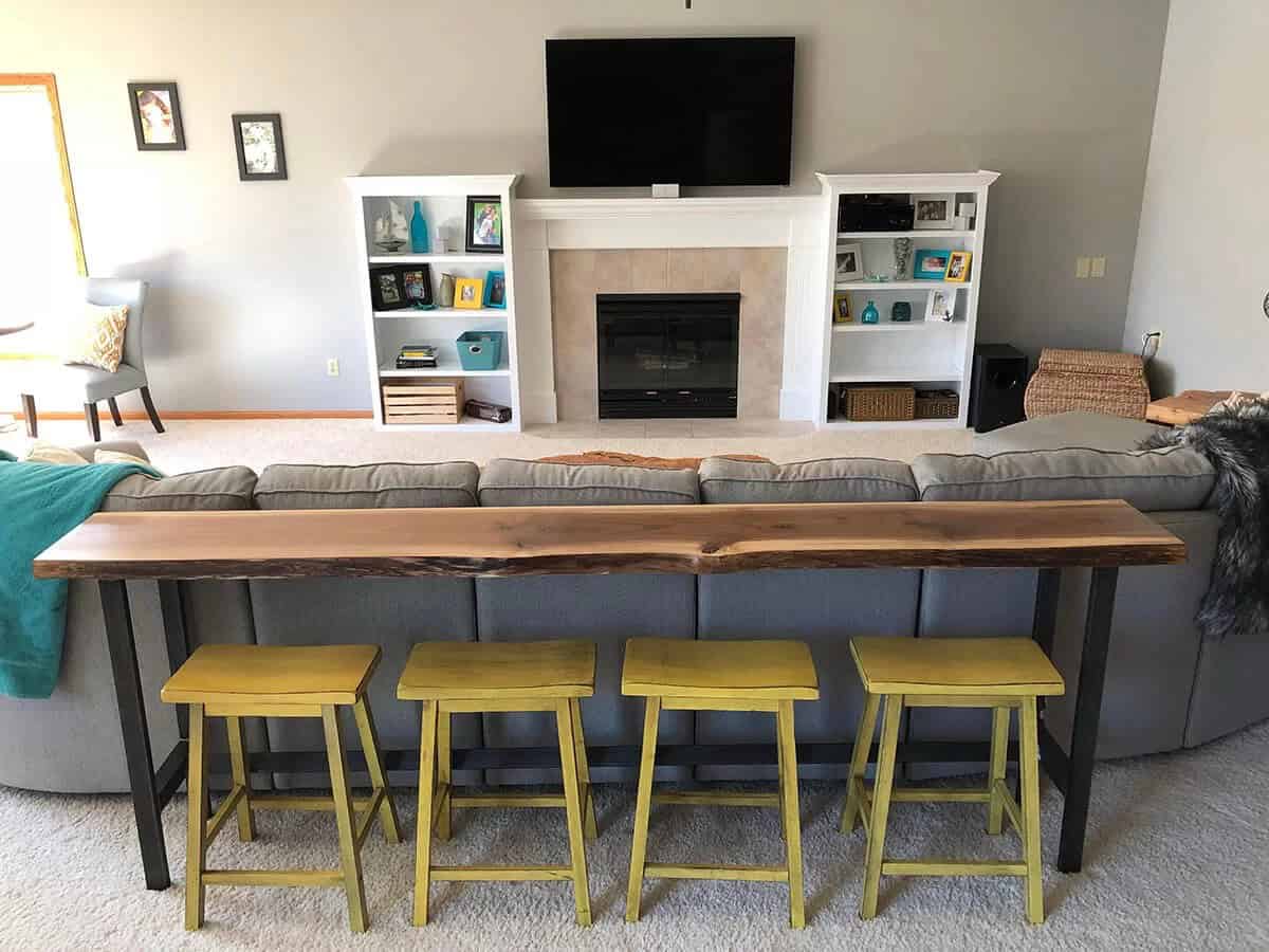 A Live Edge Bar Table the Whole Family Can Enjoy