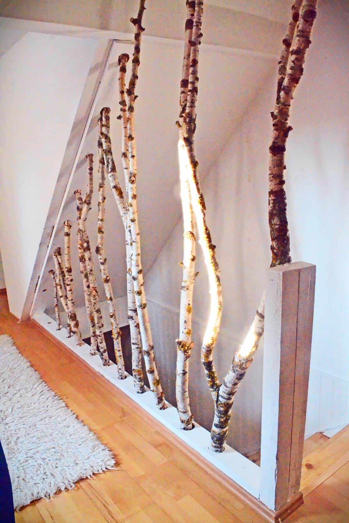 Birch Wood Stair Banister