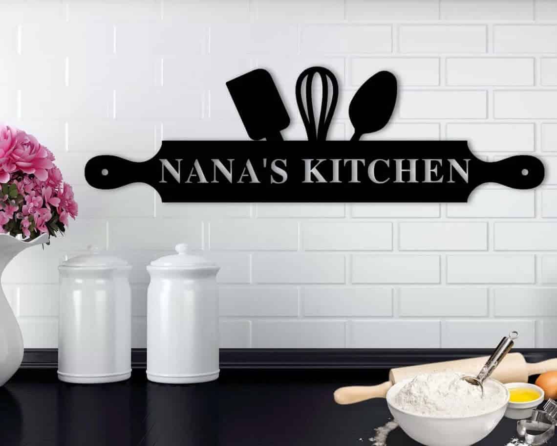 Modern Black Nana’s Kitchen Wall Art