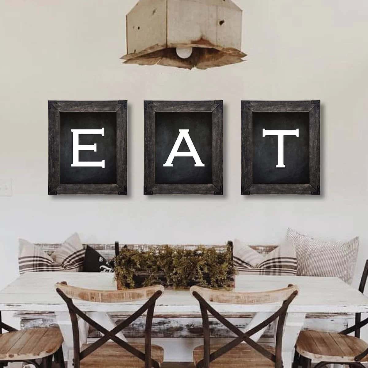 Rustic Black-Framed Farmhouse Dining Room Wall Art