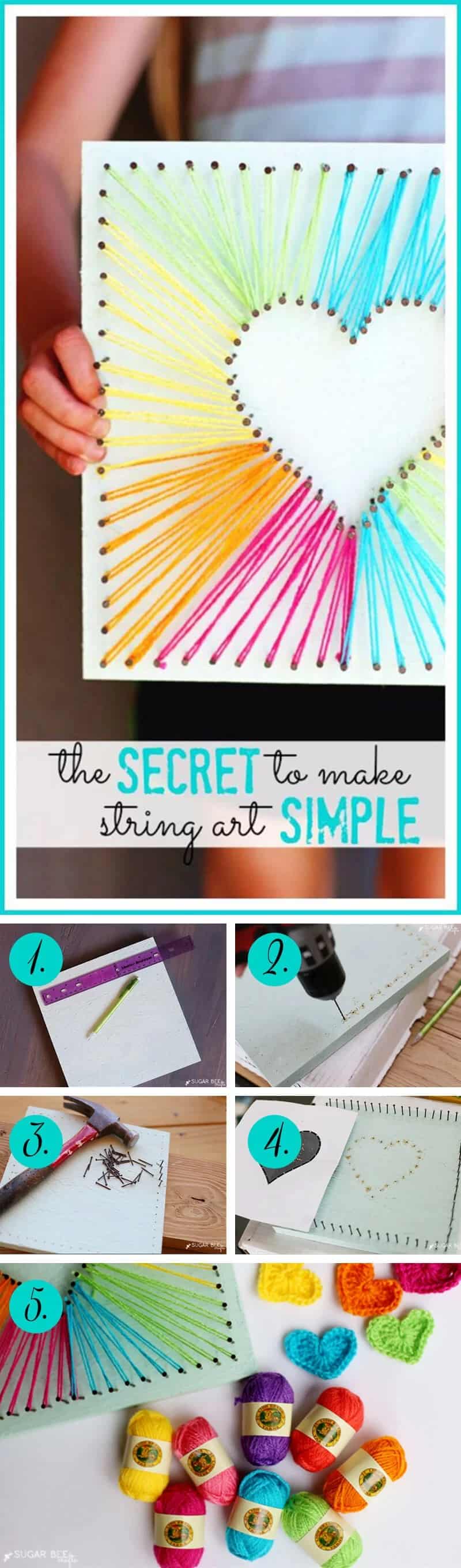 Colorful and Fun Heart String Art