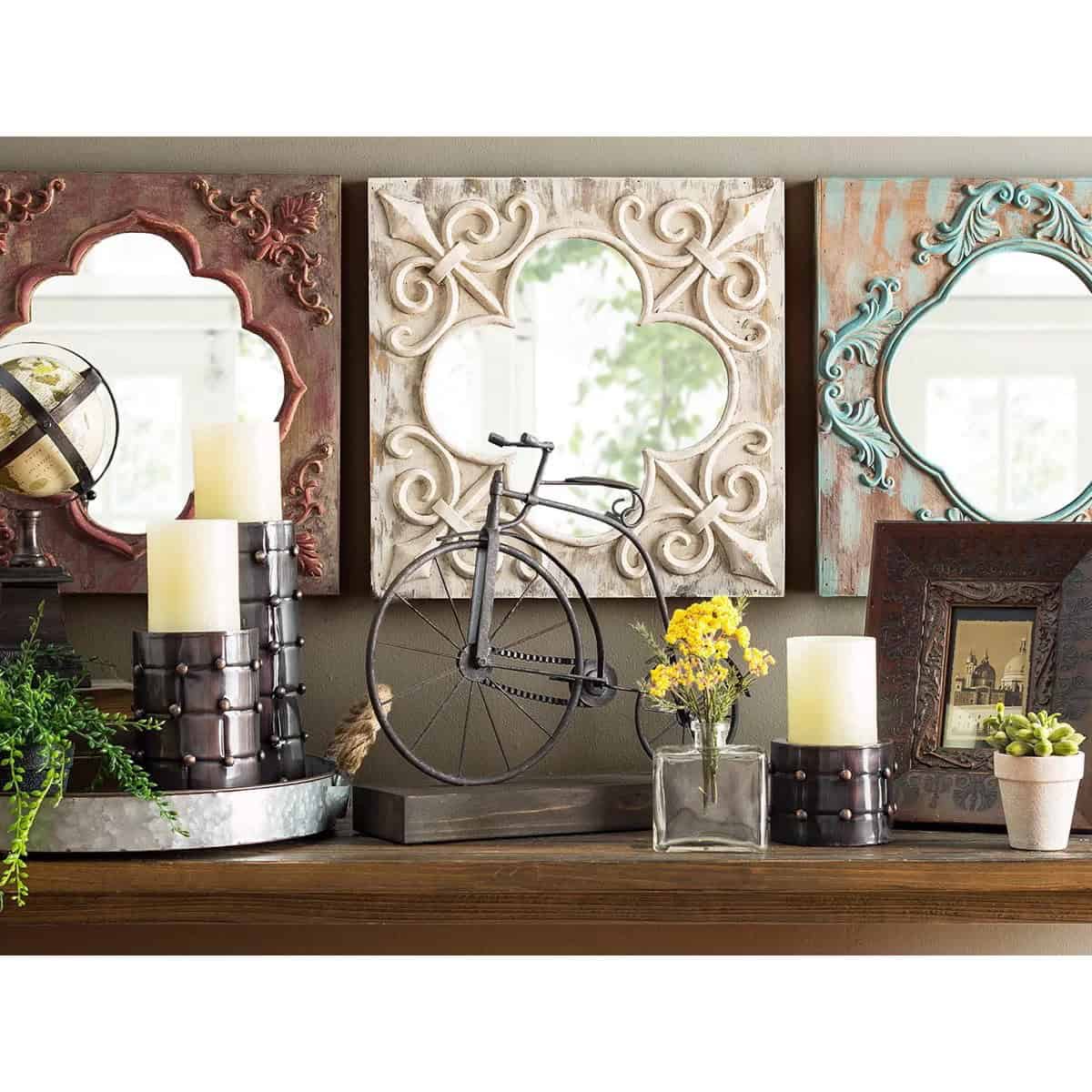 Chalk Painted Mirrored Wall Tiles