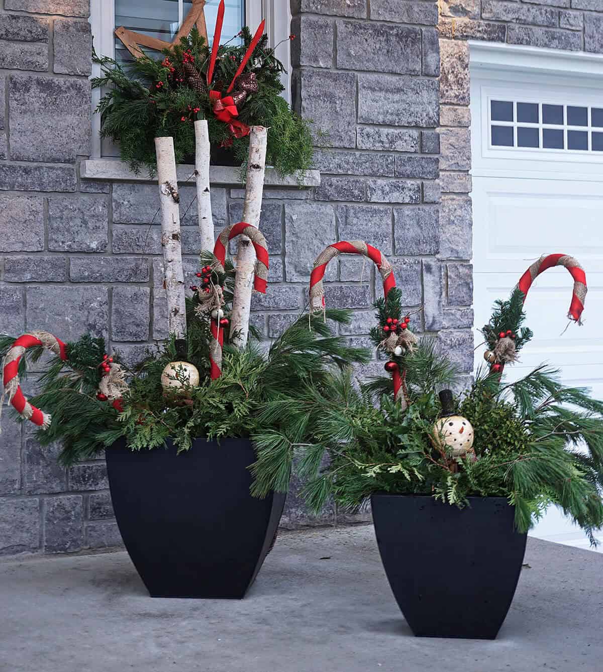 Classic Decorative Greenery Christmas Urns