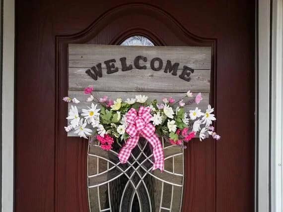 Assorted Flowers with Wooden Welcome Letters