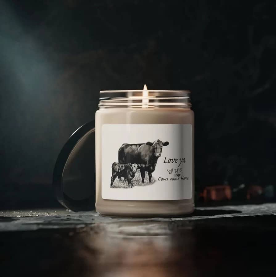 Black Angus Cow and Calf Soy Candle