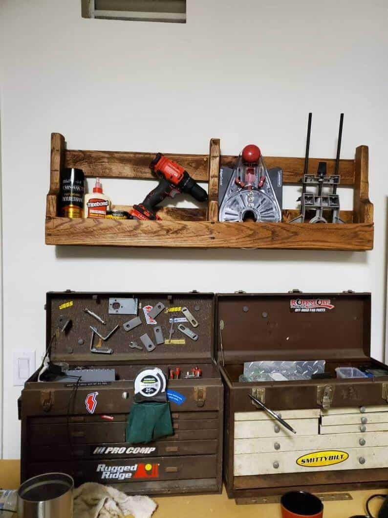 Hanging Pallet Wood Storage Shelf