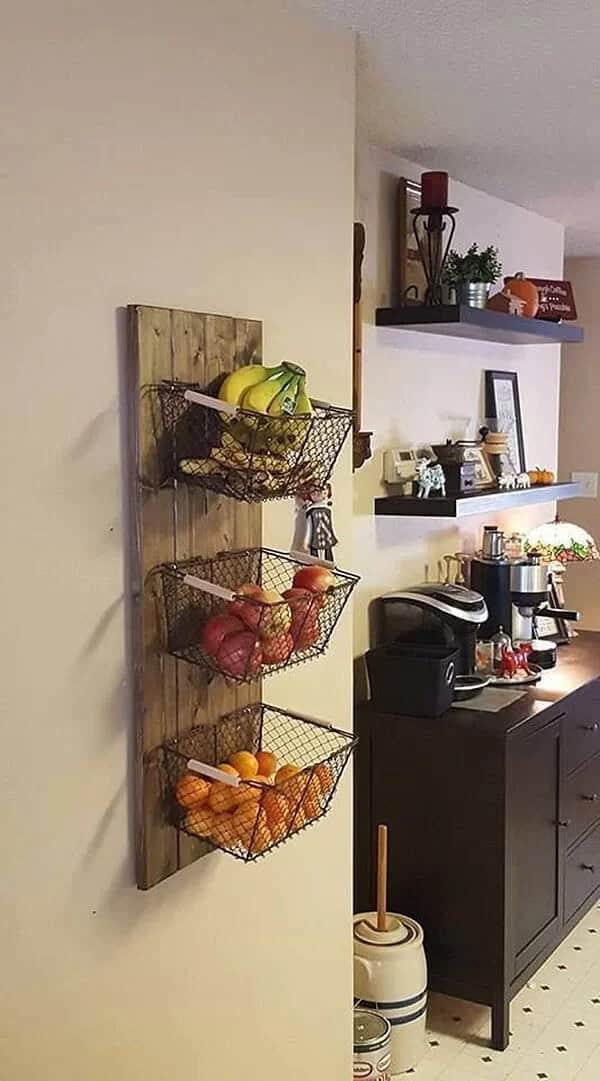 Fruit Baskets Hanging from the Wall