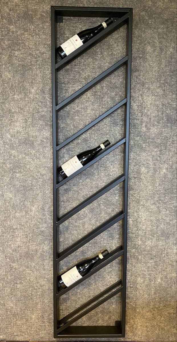 Slim Modern Black Slanted Wine Rack