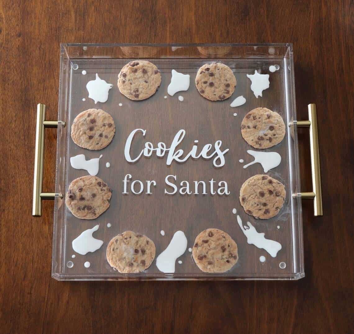 Clear “Cookies For Santa” Cute Serving Tray