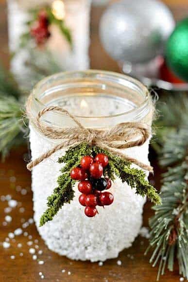 Easy Snowy Mason Jar Idea