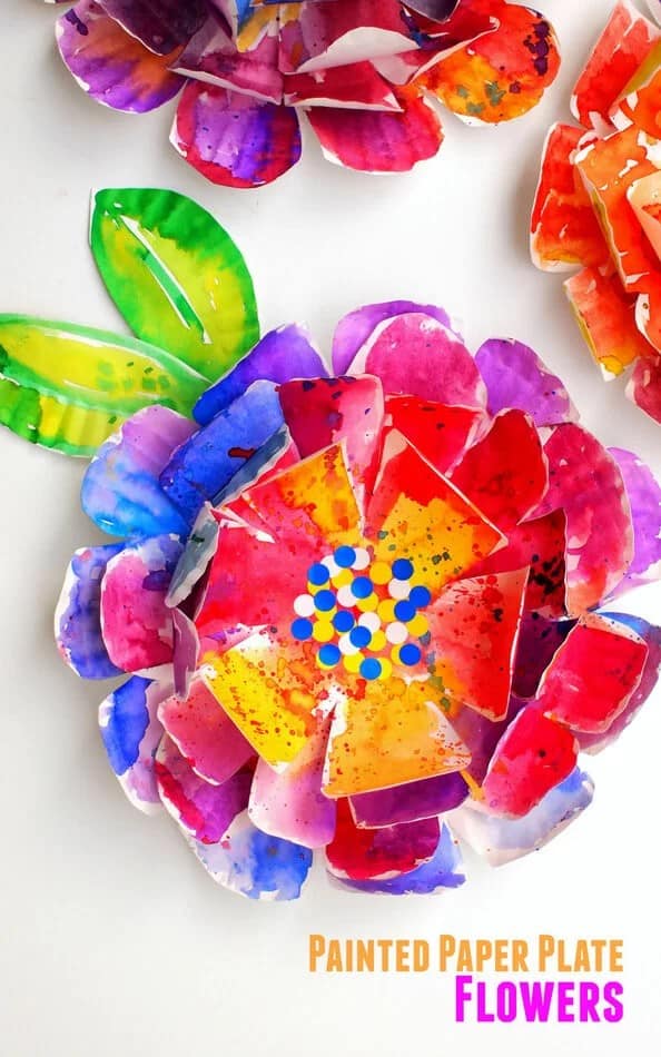 Vivacious Floral Homemade Paper Plate Art