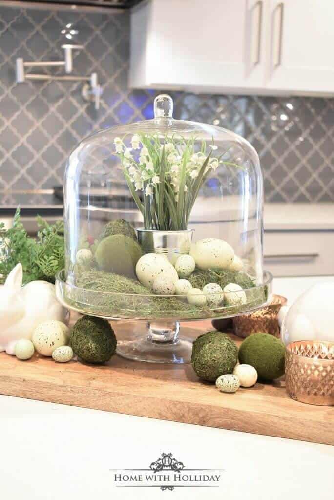 Glass Cloche Pedestal Stand for Spring