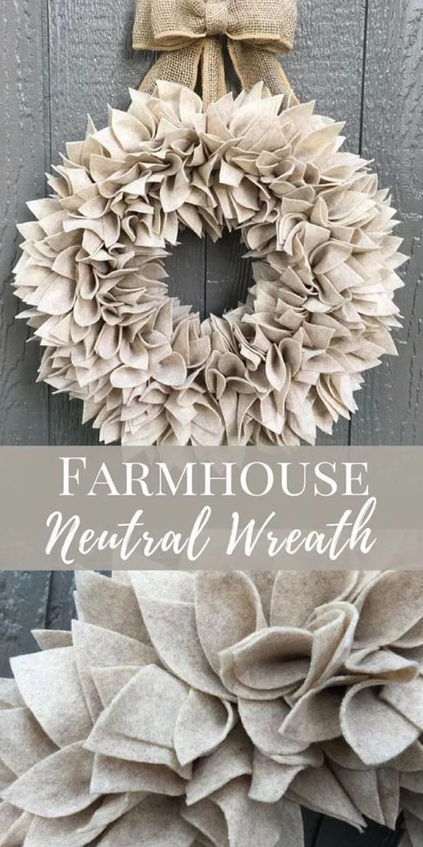 Soft Gray Wreath Made of Felt