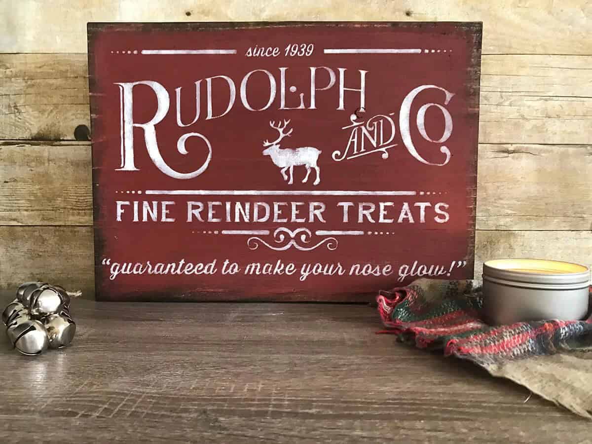 Rustic Reindeer Holiday Sign Decoration