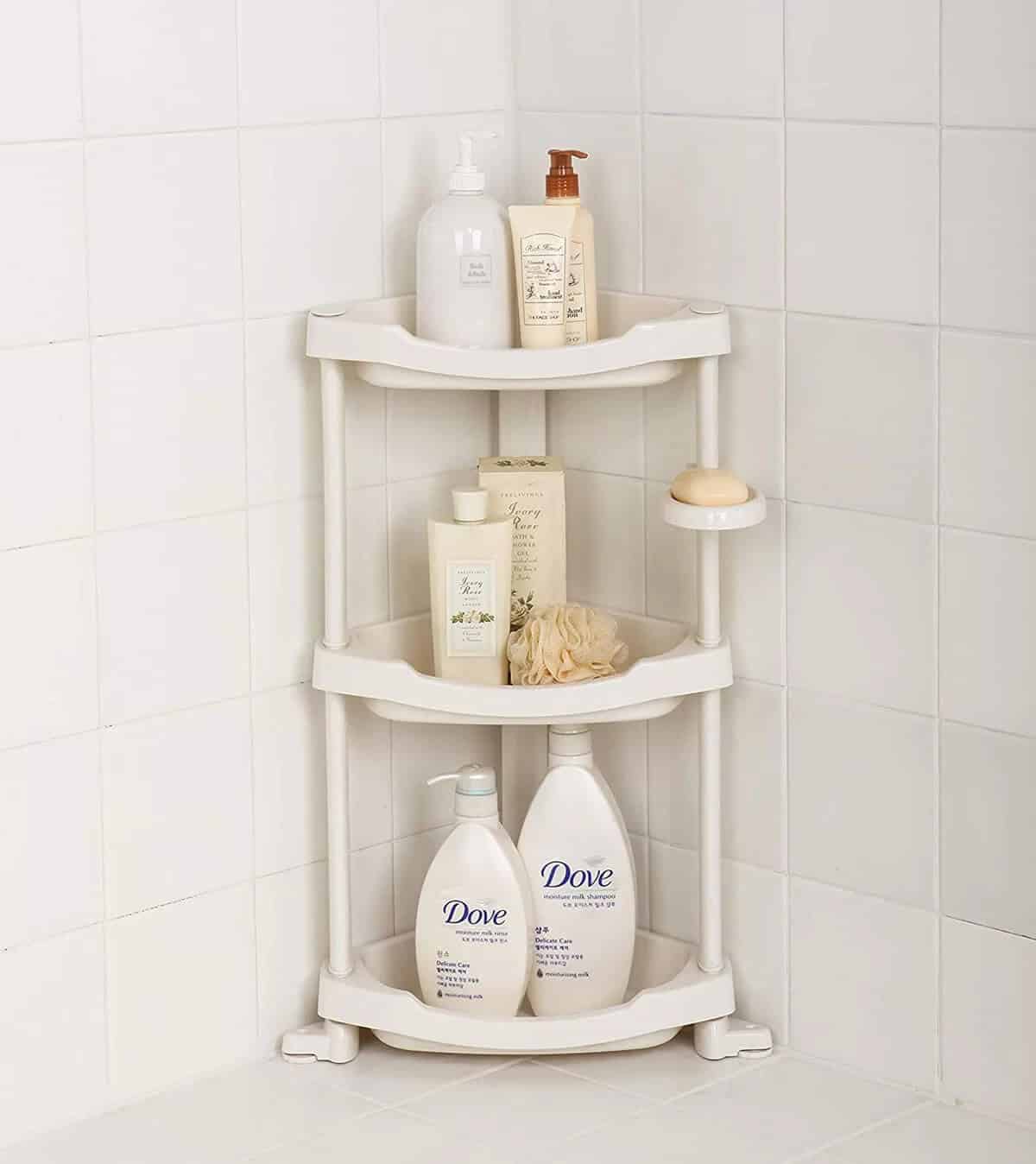 Simple and Compact Plastic Corner Shelf