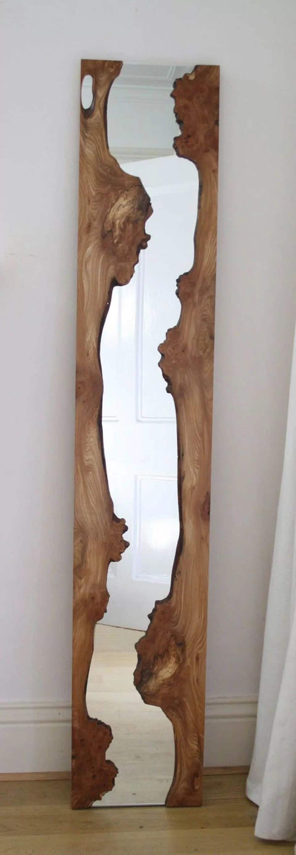 Log Enclosed Mirror that the Light Runs Through