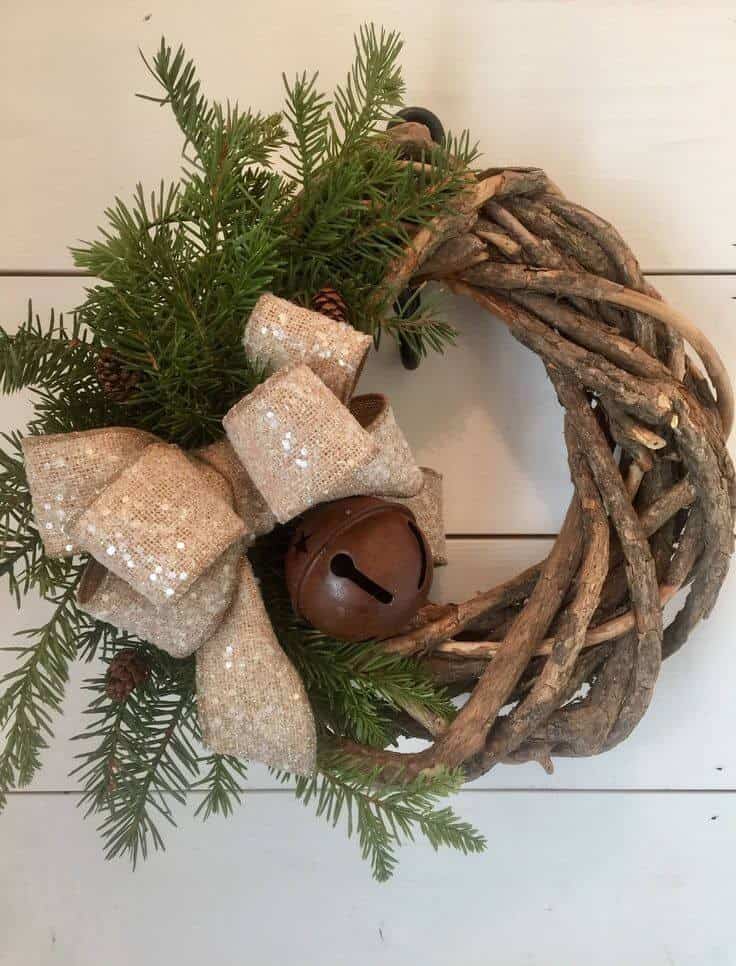 Rustic Christmas Grapevine Wreath