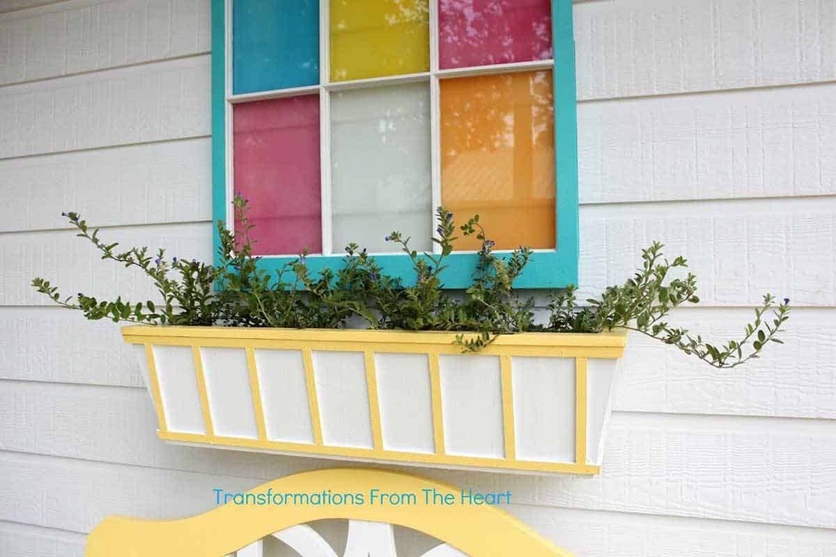 Pretty Yellow and White Striped Window Box