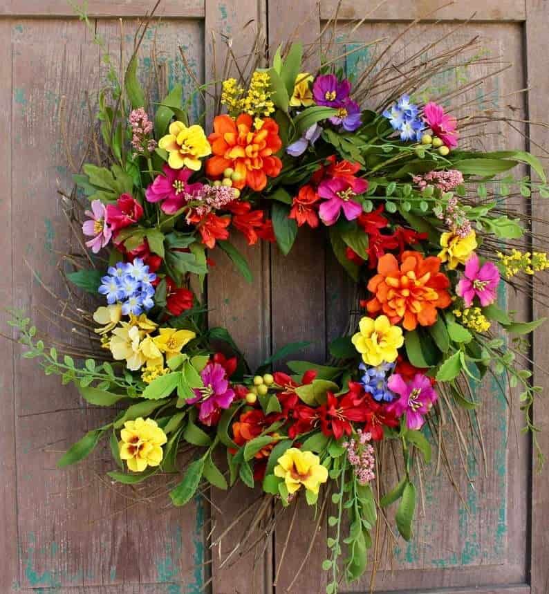 Summer Garden Party Floral Wreath