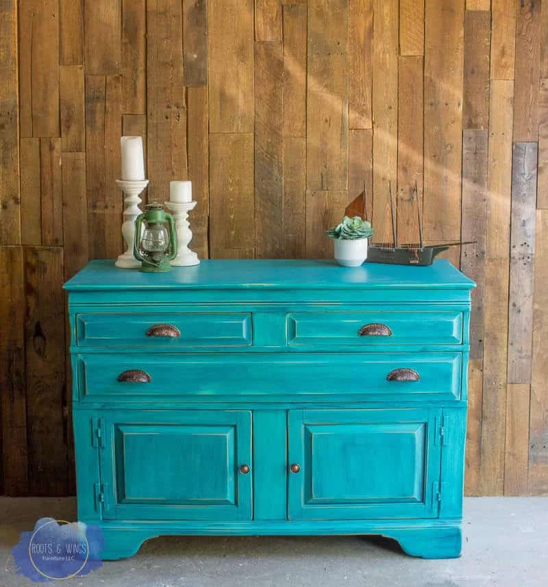 A Turquoise, Distressed Buffet for a Southwest Style