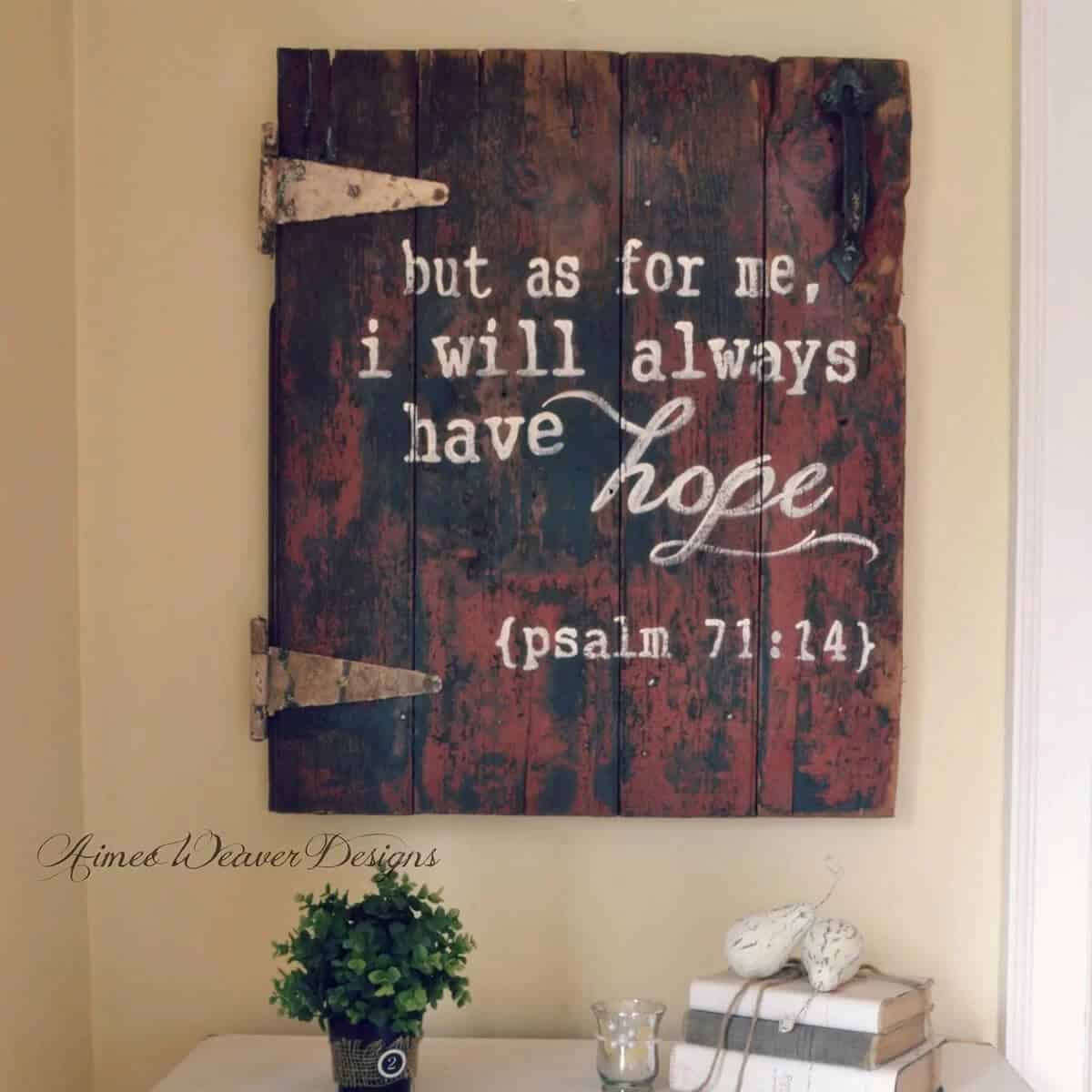 Wall-Hanging Barn Door Bible Verse