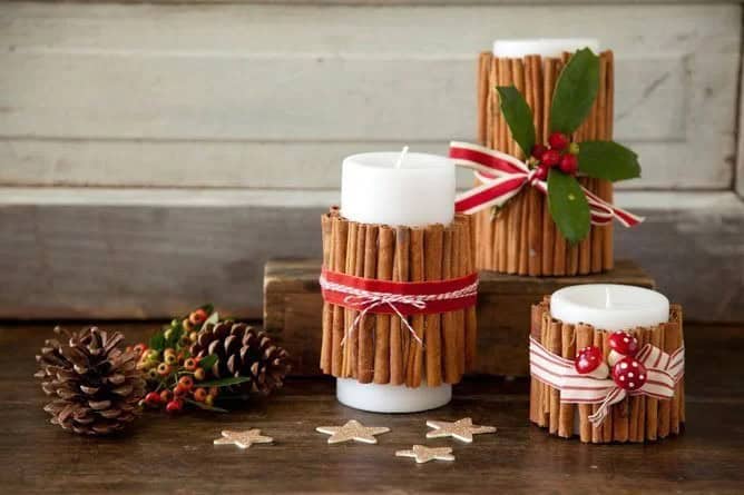 DIY Cinnamon Christmas Candles