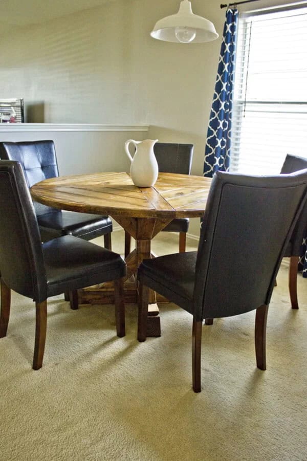 Stained Round Farmhouse Table Top