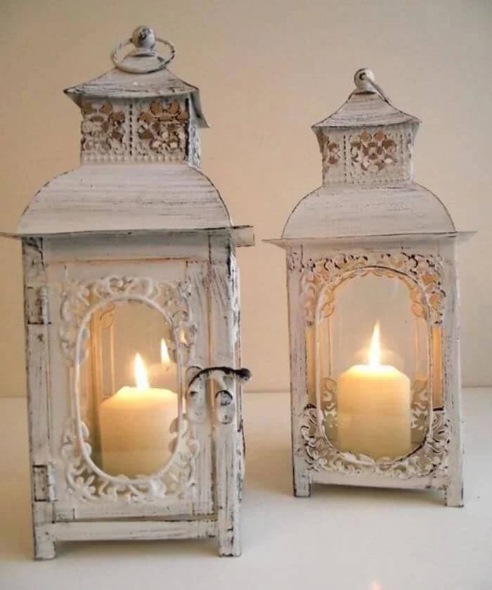 Antique Look Candle Lanterns Decoration